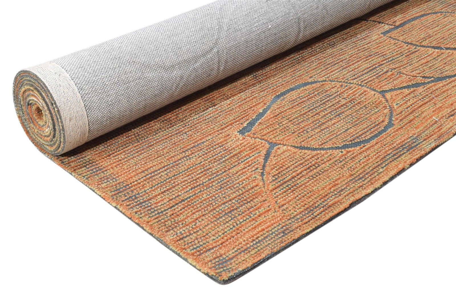 Wool Rust Rug 5' X 8' Modern Hand Tufted French Floral Room Size Carpet   7865005506709