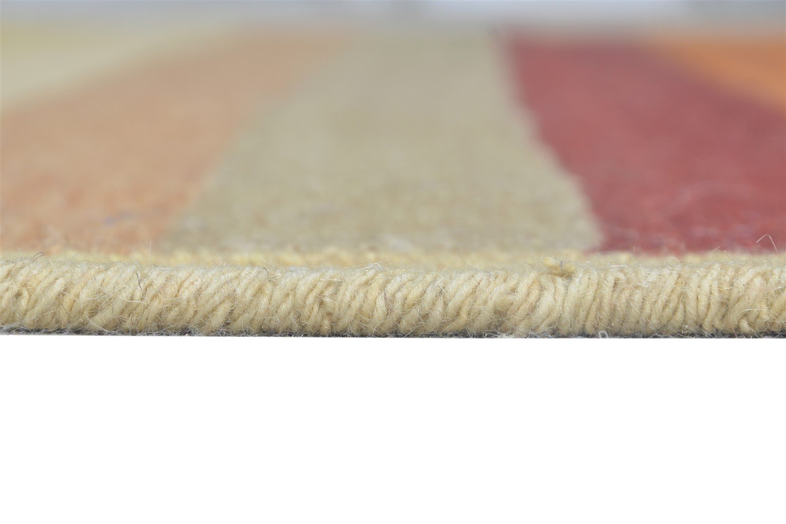Wool Rust Rug 6' X 8' Modern Dhurrie Scandinavian Striped Room Size Carpet   7865079955605