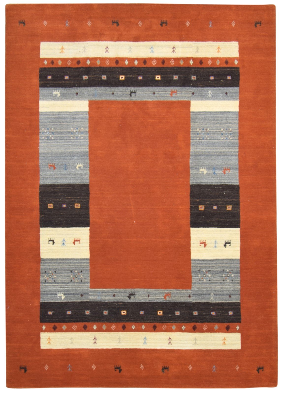 Wool Rust Rug 6' X 8' Persian Hand Woven Gabbeh Southwestern Room Size Carpet   7864180736149