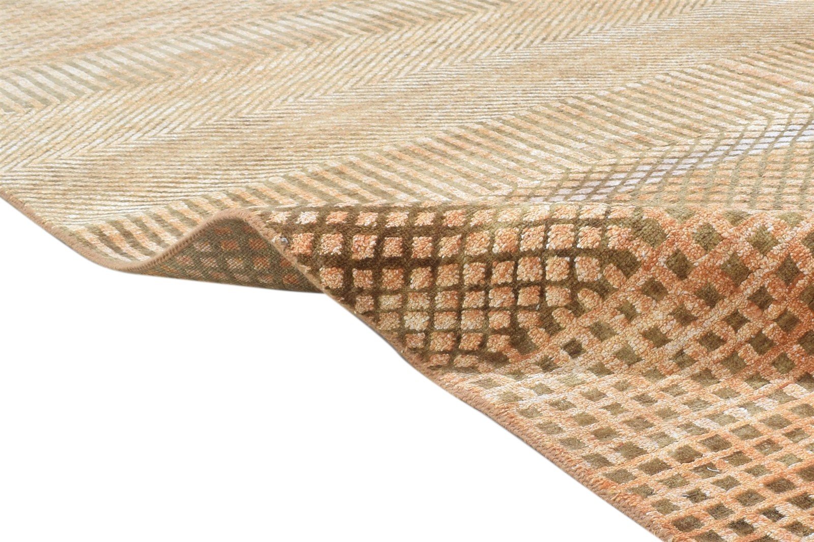 Wool Rust Rug 6' X 9' Modern Hand Knotted Agra Grass Trellis Room Size Carpet   7864861589653
