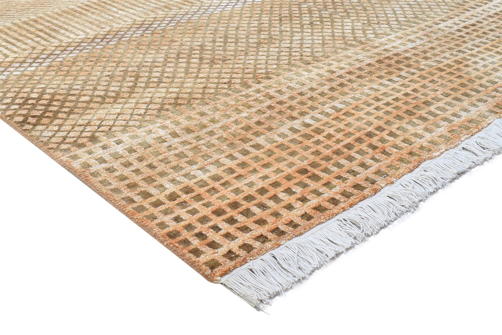 Wool Rust Rug 6' X 9' Modern Hand Knotted Agra Grass Trellis Room Size Carpet   7864861589653