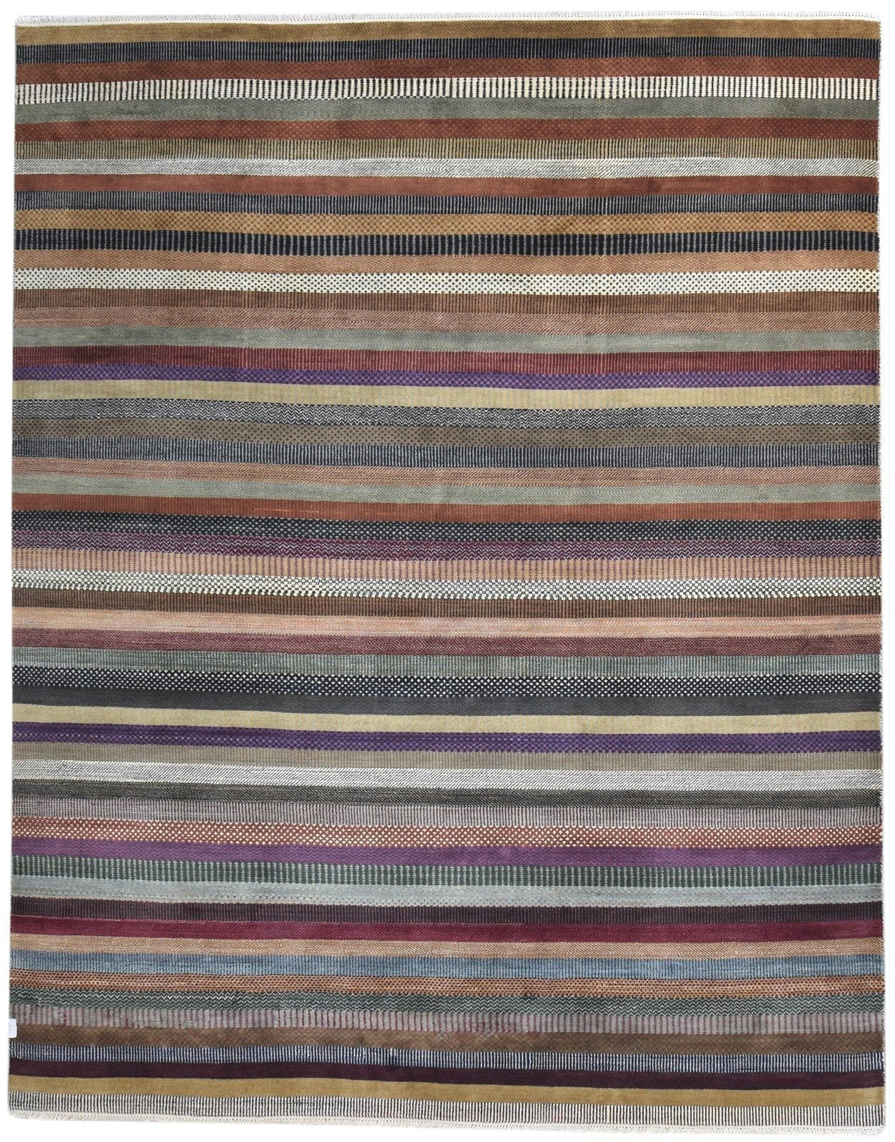 Wool Rust Rug 8' X 10' Modern Hand Knotted Agra Grass Trellis Large Carpet   7865149456533
