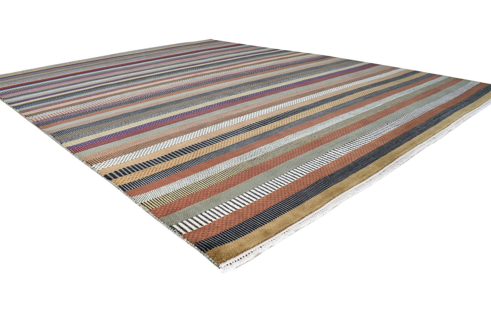 Wool Rust Rug 8' X 10' Modern Hand Knotted Agra Grass Trellis Large Carpet   7865149456533