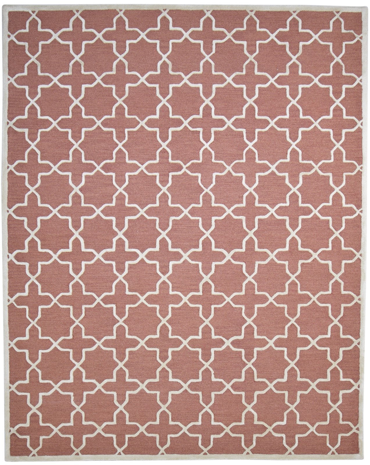 Wool Rust Rug 8' X 10' Modern Hand Tufted Moroccan Geometric Large Carpet   7864307843221