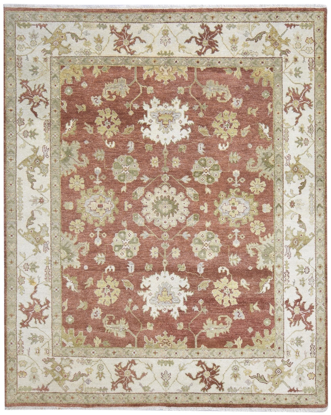 Wool Rust Rug 8' X 9' Persian Hand Knotted Oushak Oriental Large Carpet   7864494882965