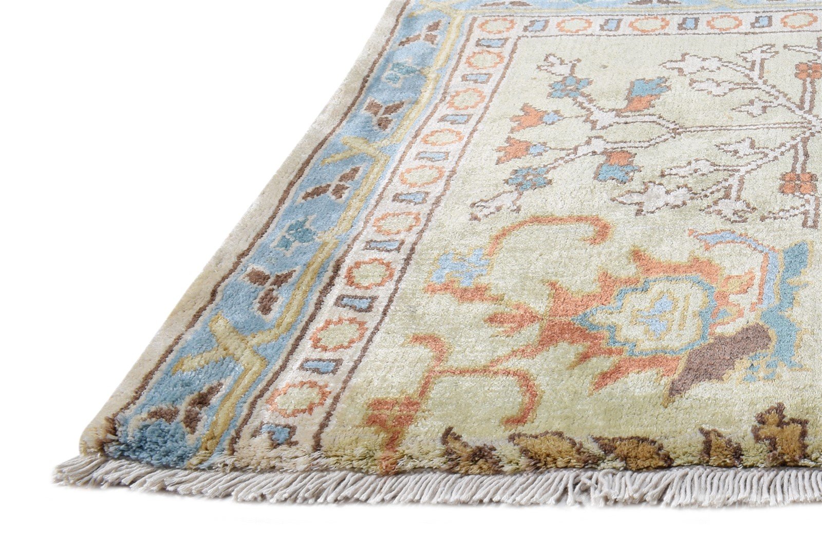 Wool Sage Rug 2'6 X 2' Persian Hand Knotted Oushak Oriental Small Carpet   7865160073365
