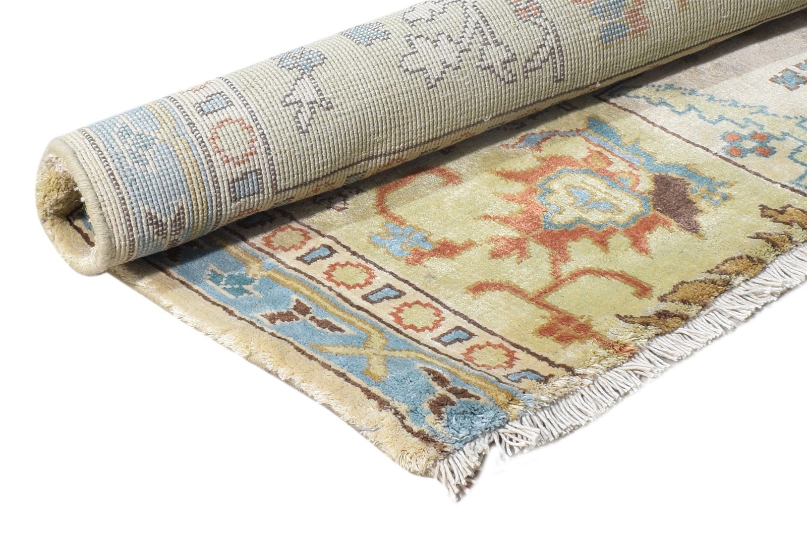 Wool Sage Rug 2'6 X 2' Persian Hand Knotted Oushak Oriental Small Carpet   7865160073365