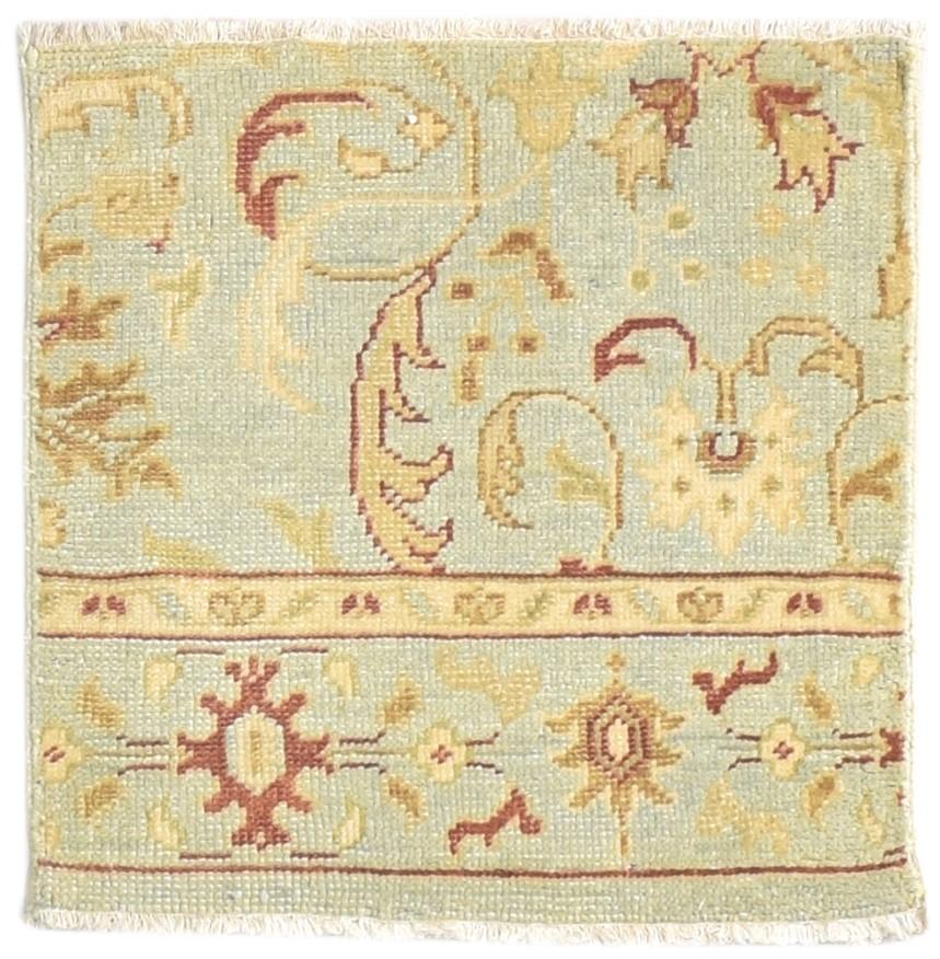 Wool Sage Rug 2' X 2' Persian Hand Knotted Oushak Oriental Small Carpet   7864925683861