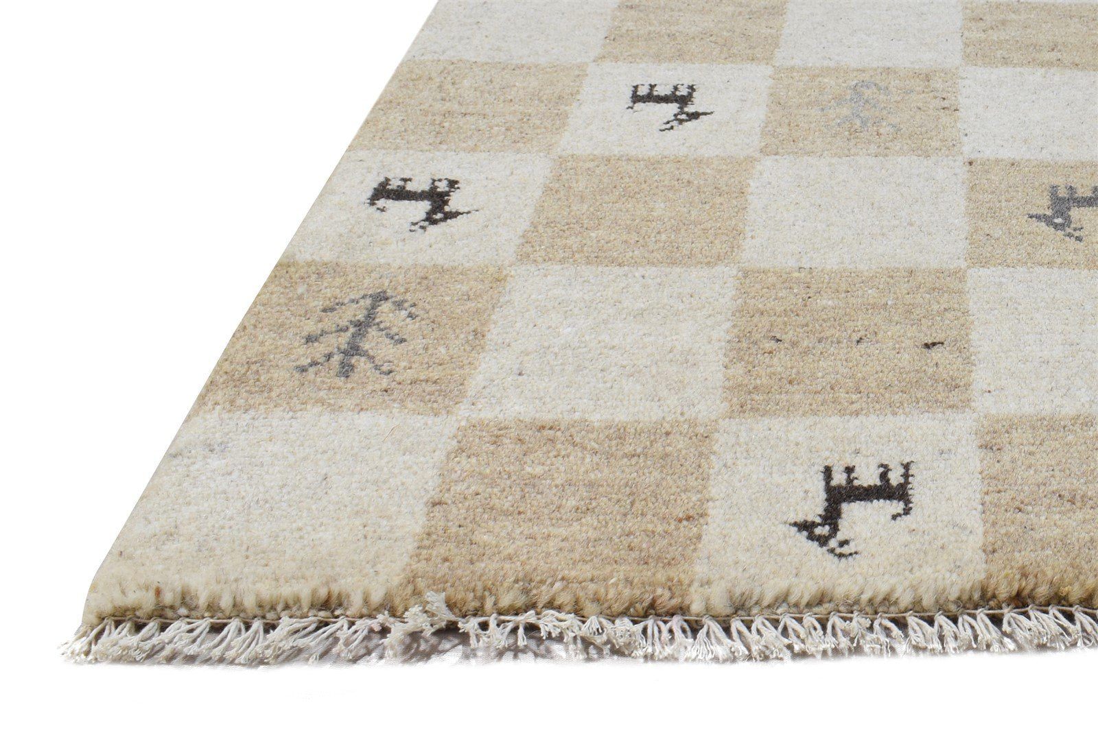 Wool Sand Rug 2' X 2' Southwestern Hand Knotted Gabbeh Tribal Small Carpet   7865101549717