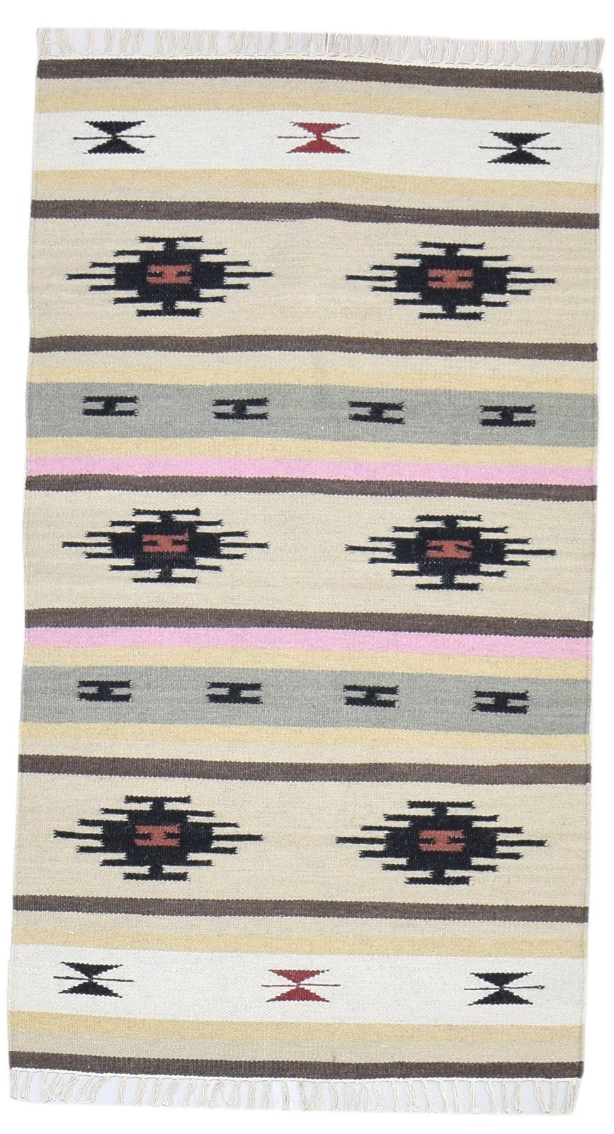Wool Sand Rug 3' X 5' Persian Dhurrie Oriental Tribal Small Carpet   7864354635925