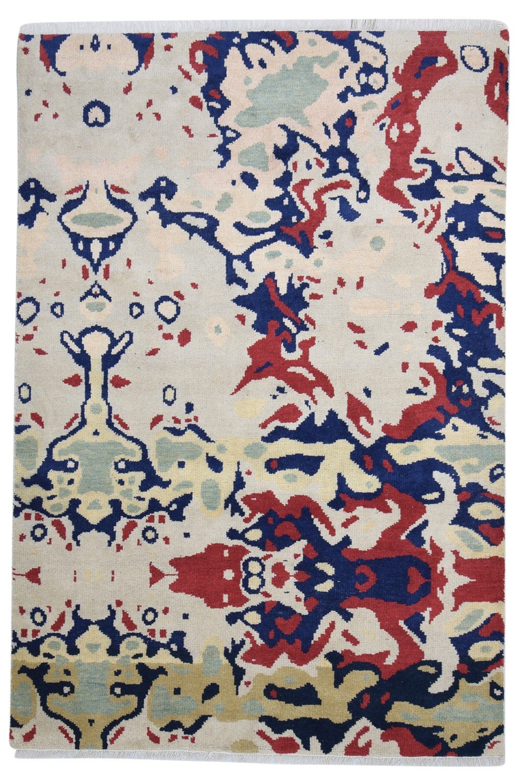 Wool Sand Rug 6' X 9' Modern Hand Knotted Bohemian Abstract Room Size Carpet   7864314462357