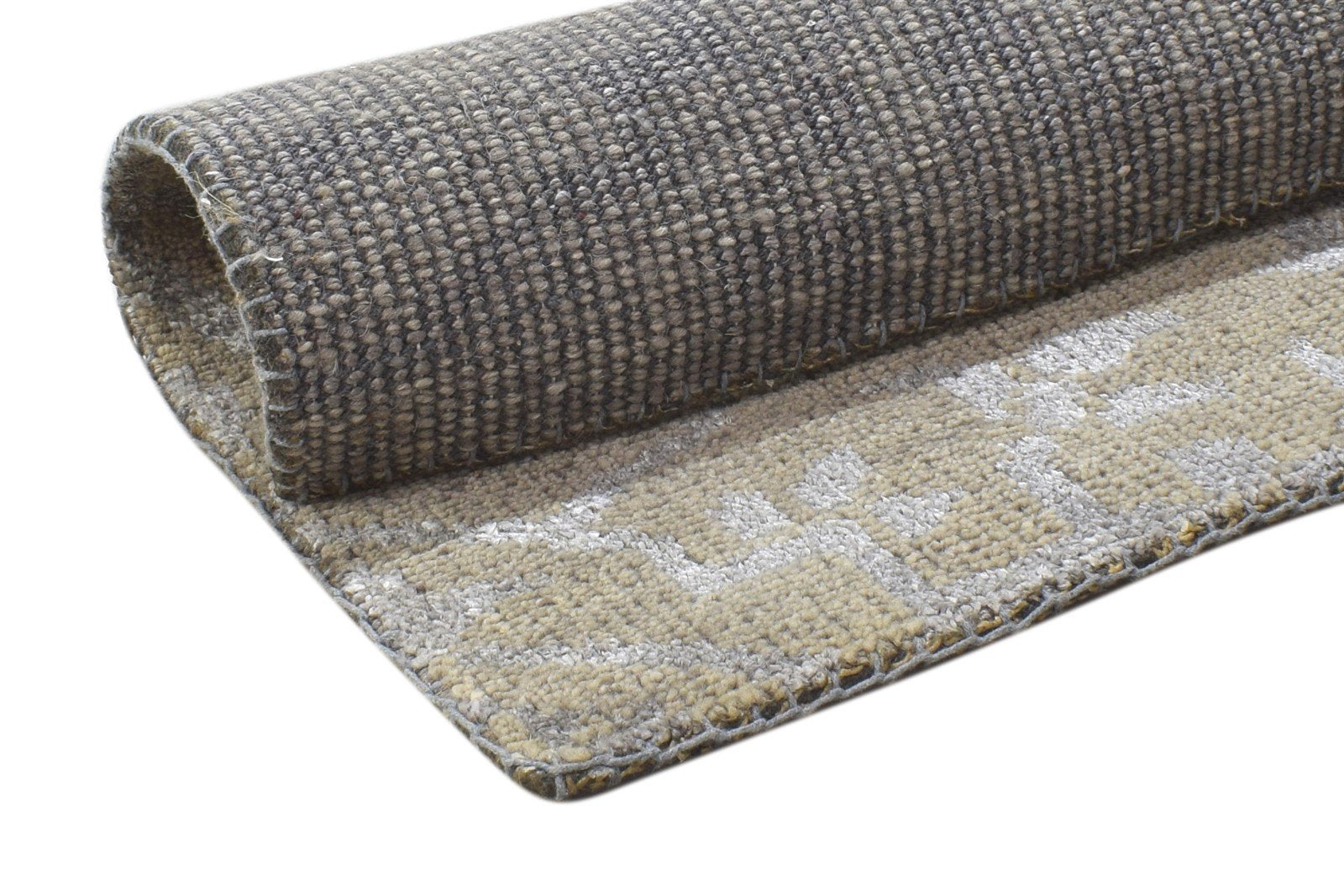 Wool / Silk Beige Rug 2' X 2' Modern Hand Knotted Moroccan Trellis Small Carpet   7864124309653