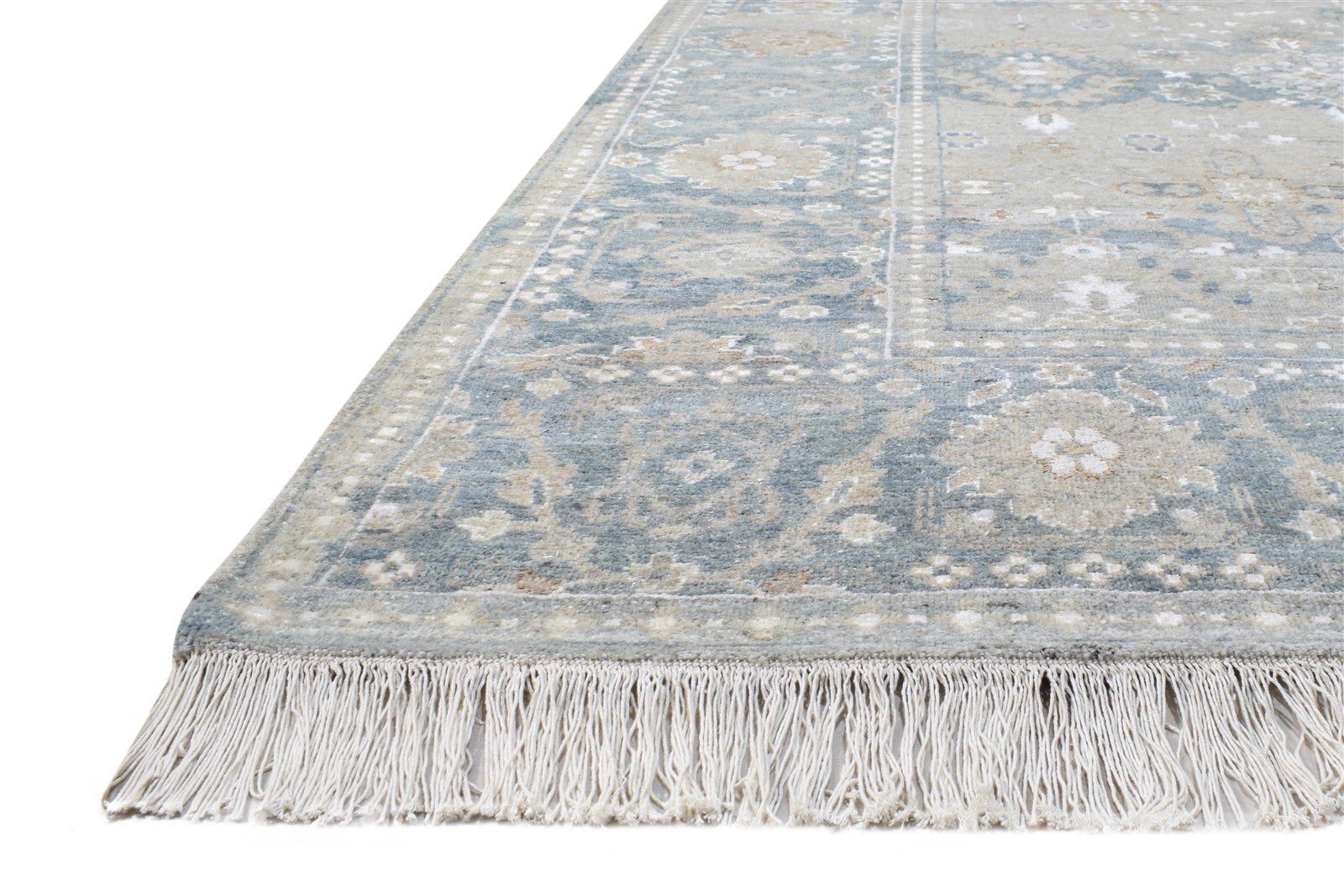 Wool / Silk Beige Rug 8X11 Persian Hand Knotted Kashan Oriental Large Carpet   7864573526165