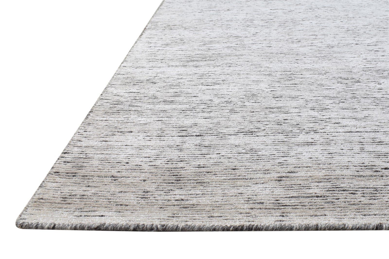 Wool / Silk Beige Rug 9X12 Modern Hand Knotted Scandinavian Solid Large Carpet   7864578277525