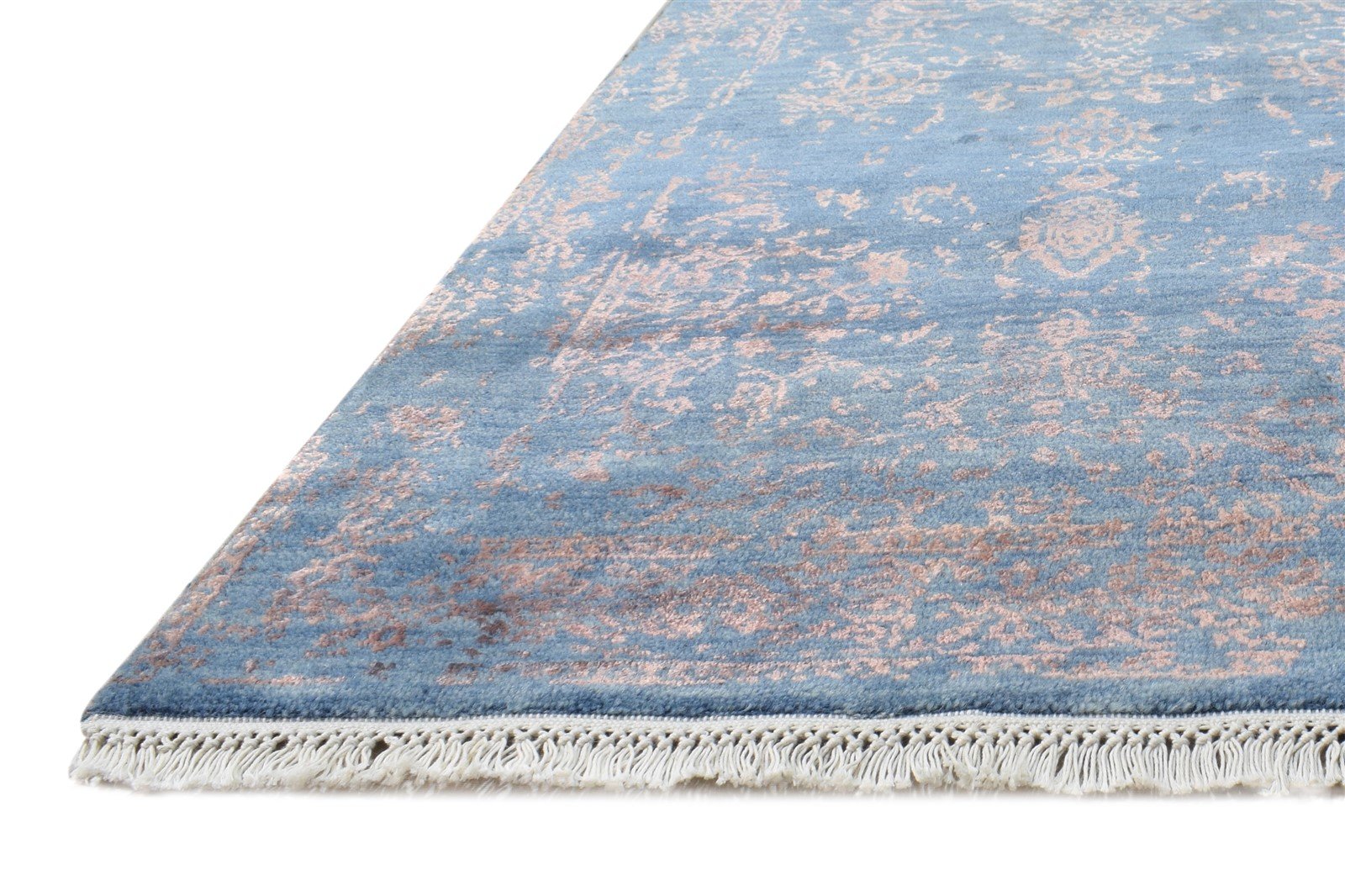 Wool / Silk Blue Rug 2'6"x4 Modern Hand Knotted Oriental Abstract Small Carpet   7864590729365
