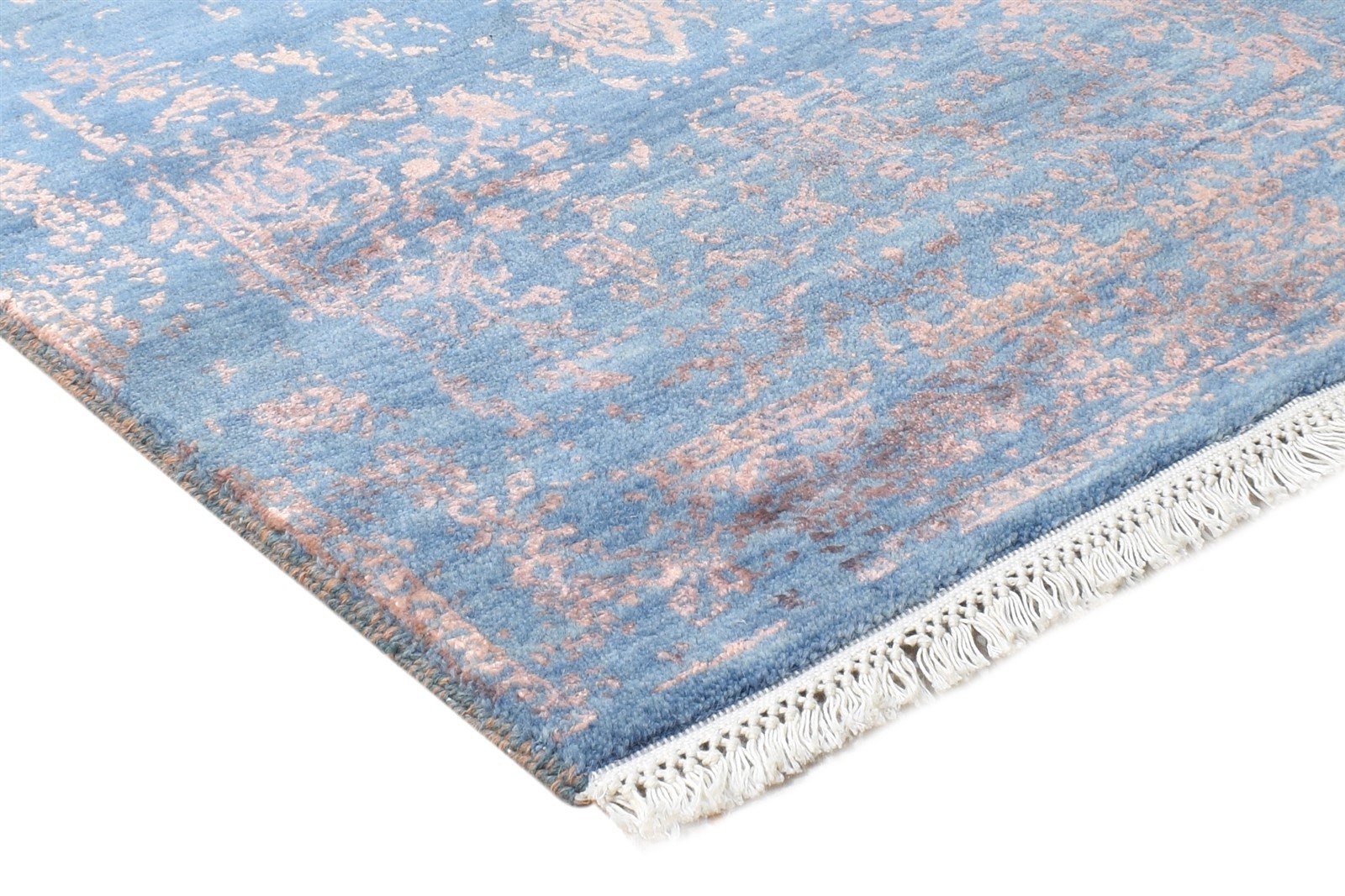Wool / Silk Blue Rug 2'6"x4 Modern Hand Knotted Oriental Abstract Small Carpet   7864590729365