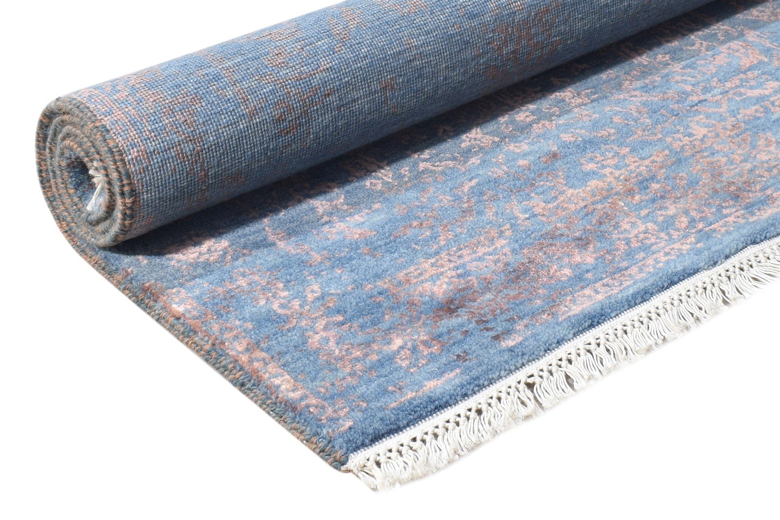 Wool / Silk Blue Rug 2'6"x4 Modern Hand Knotted Oriental Abstract Small Carpet   7864590729365
