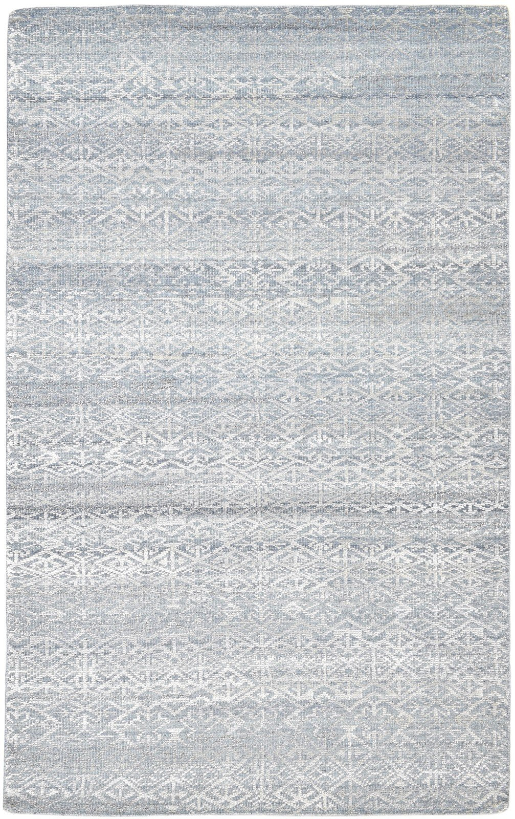 Wool Silk Blue Rug 5X9 Modern Hand Knotted Scandinavian Floral Room Size Carpet   7860678361237