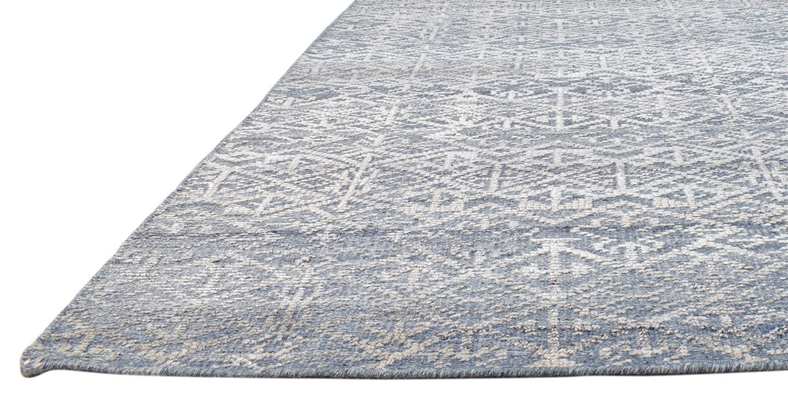Wool Silk Blue Rug 5X9 Modern Hand Knotted Scandinavian Floral Room Size Carpet   7860678361237