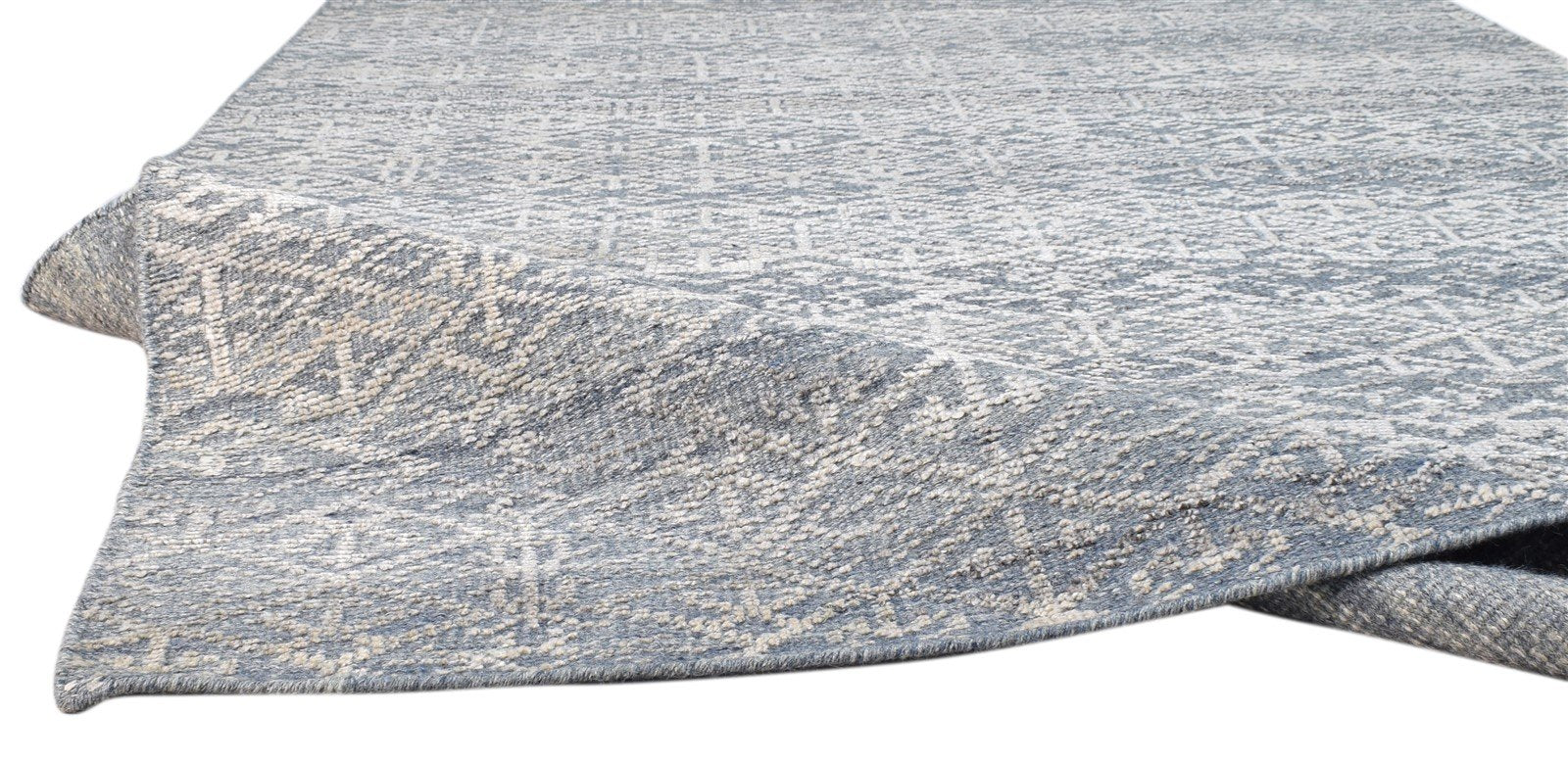 Wool Silk Blue Rug 5X9 Modern Hand Knotted Scandinavian Floral Room Size Carpet   7860678361237