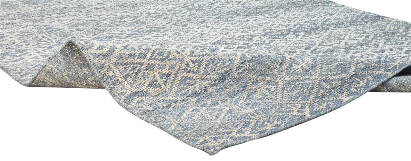 Wool Silk Blue Rug 5X9 Modern Hand Knotted Scandinavian Floral Room Size Carpet   7860678361237