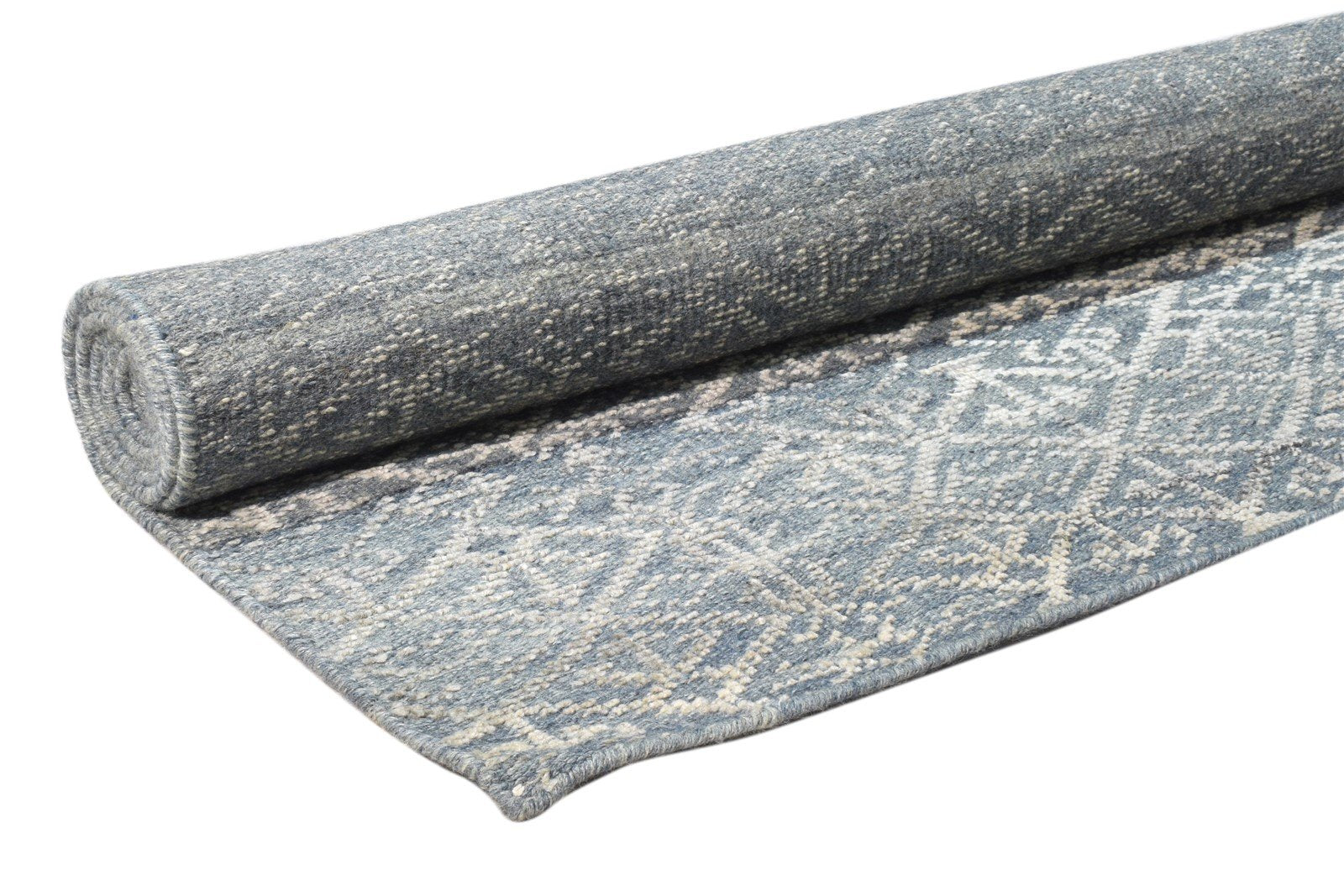 Wool Silk Blue Rug 5X9 Modern Hand Knotted Scandinavian Floral Room Size Carpet   7860678361237