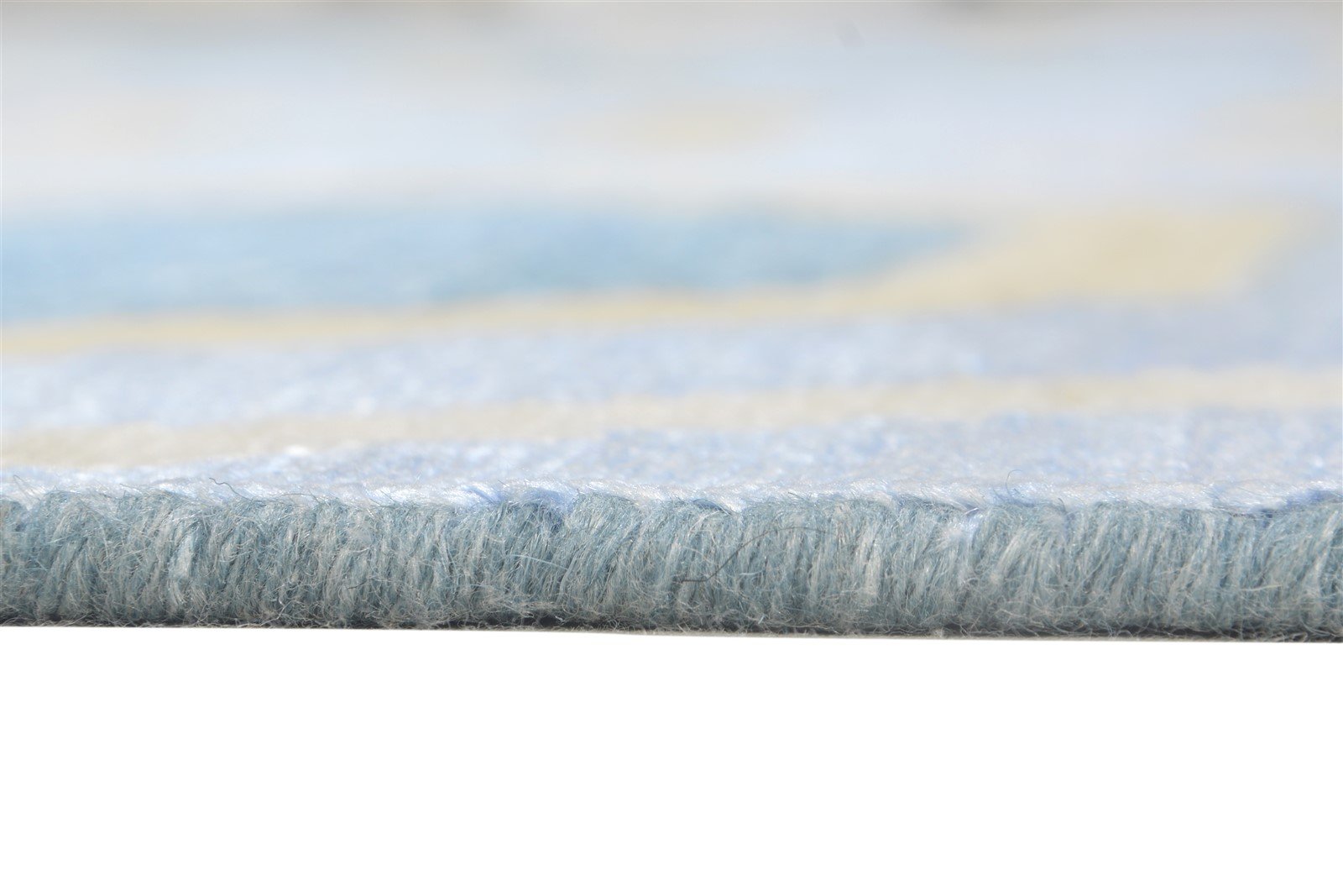 Wool / Silk Blue Rug 8X10 Modern Hand Woven Scandinavian Honeycomb Large Carpet   7864811159701