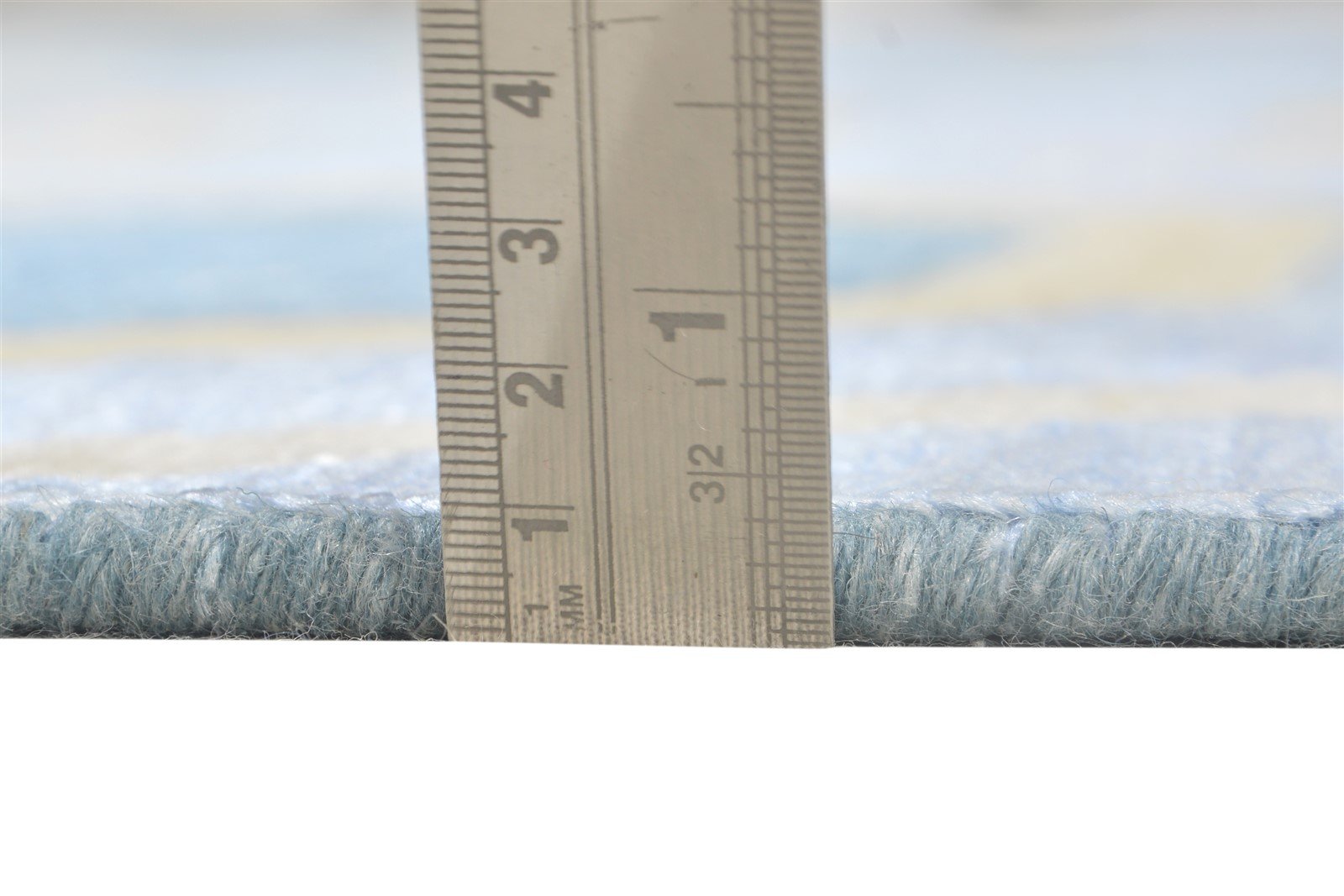 Wool / Silk Blue Rug 8X10 Modern Hand Woven Scandinavian Honeycomb Large Carpet   7864811159701