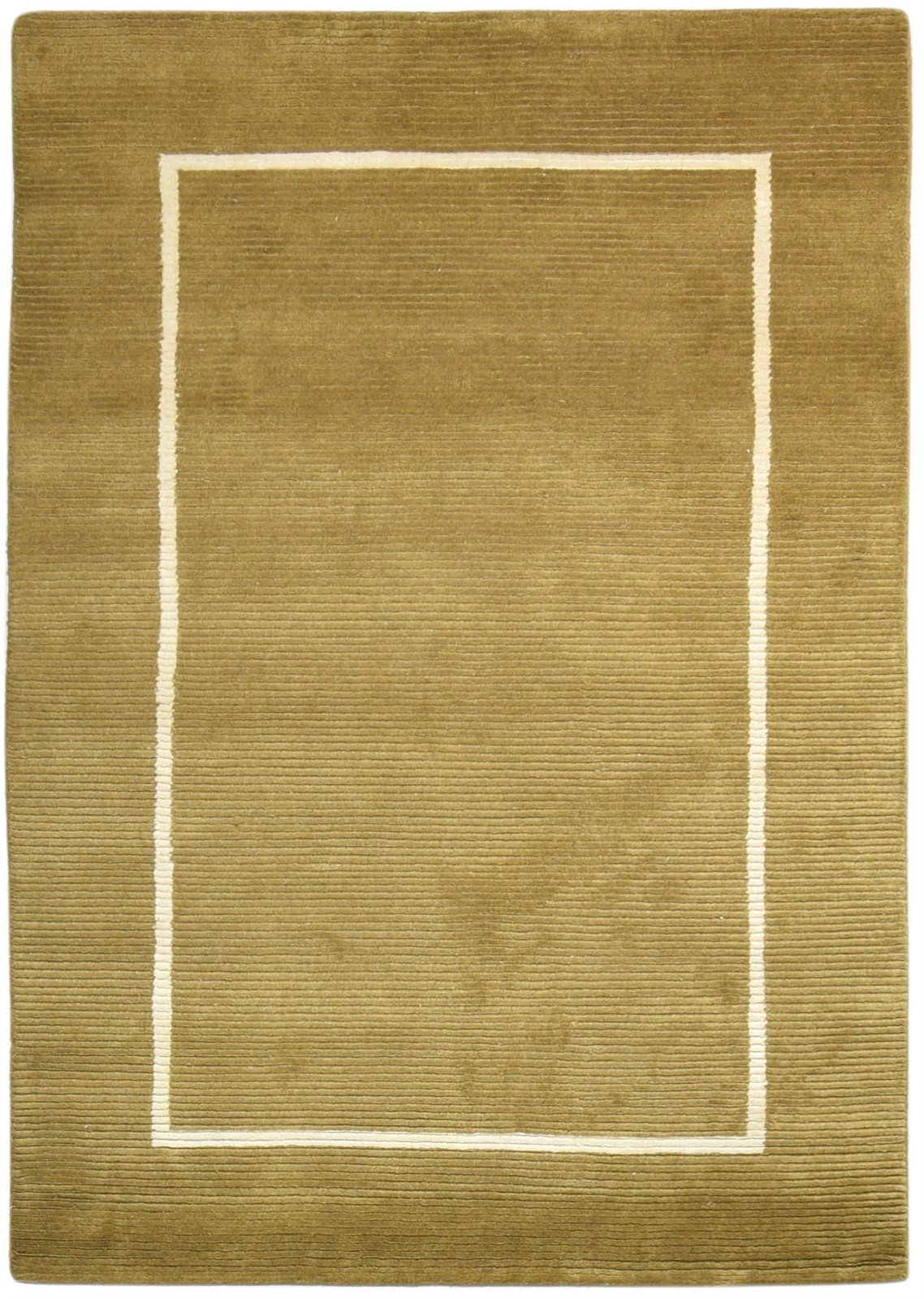 Wool / Silk Brown Rug 4X6 Modern Hand Knotted Scandinavian Bordered Room Size   7865108005013