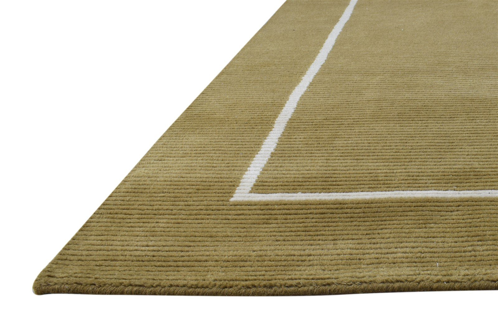 Wool / Silk Brown Rug 4X6 Modern Hand Knotted Scandinavian Bordered Room Size   7865108005013
