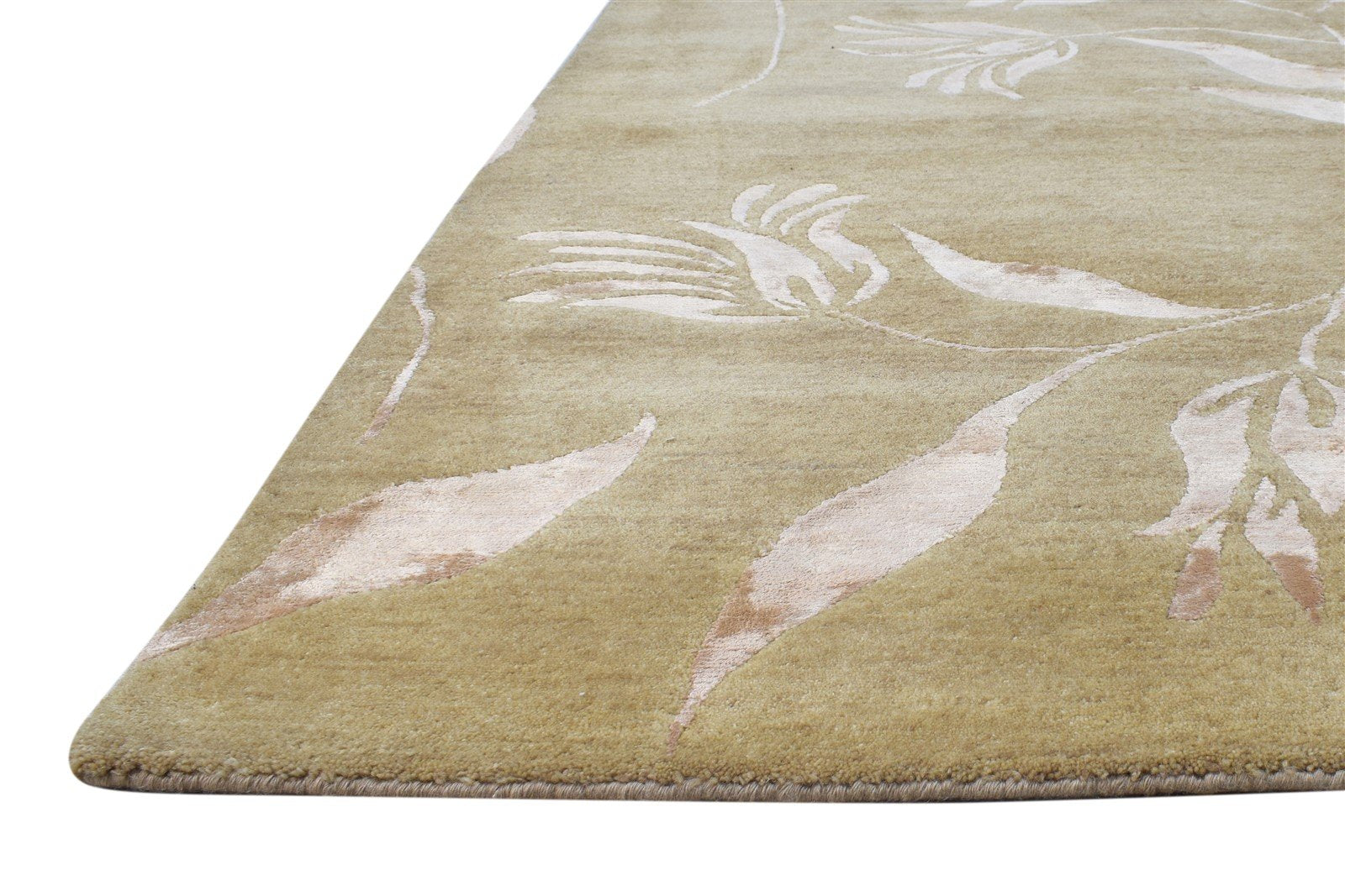 Wool / Silk Brown Rug 6X6 Modern Hand Knotted French Floral Room Size Carpet   7865096568981