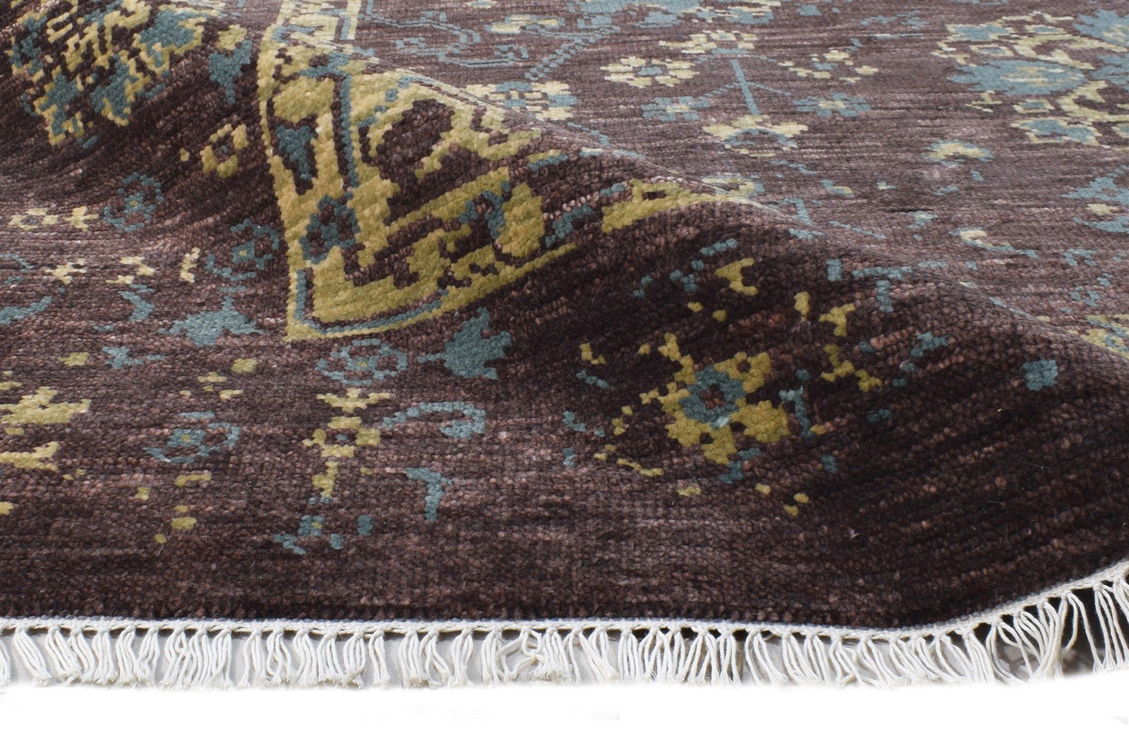 Wool / Silk Brown Rug 6X9 Persian Hand Knotted Oushak Oriental Room Size Carpet   7865146245269