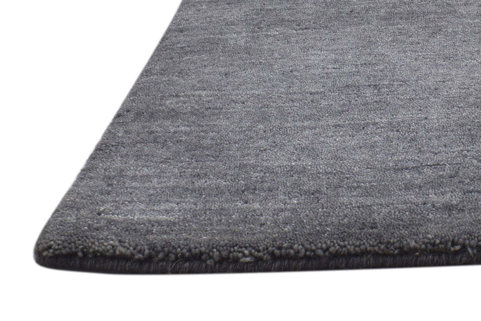 Wool / Silk Charcoal Rug 2X2 Modern Hand Knotted Scandinavian Solid Small   7864131747989