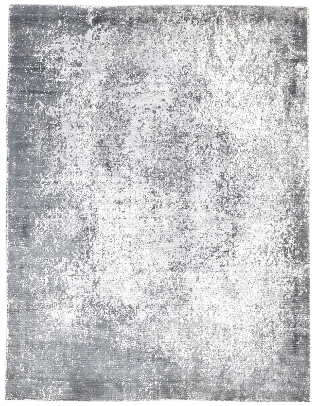 Wool / Silk Charcoal Rug 5X6 Modern Handloom Indian Abstract Room Size Carpet   7864155898005