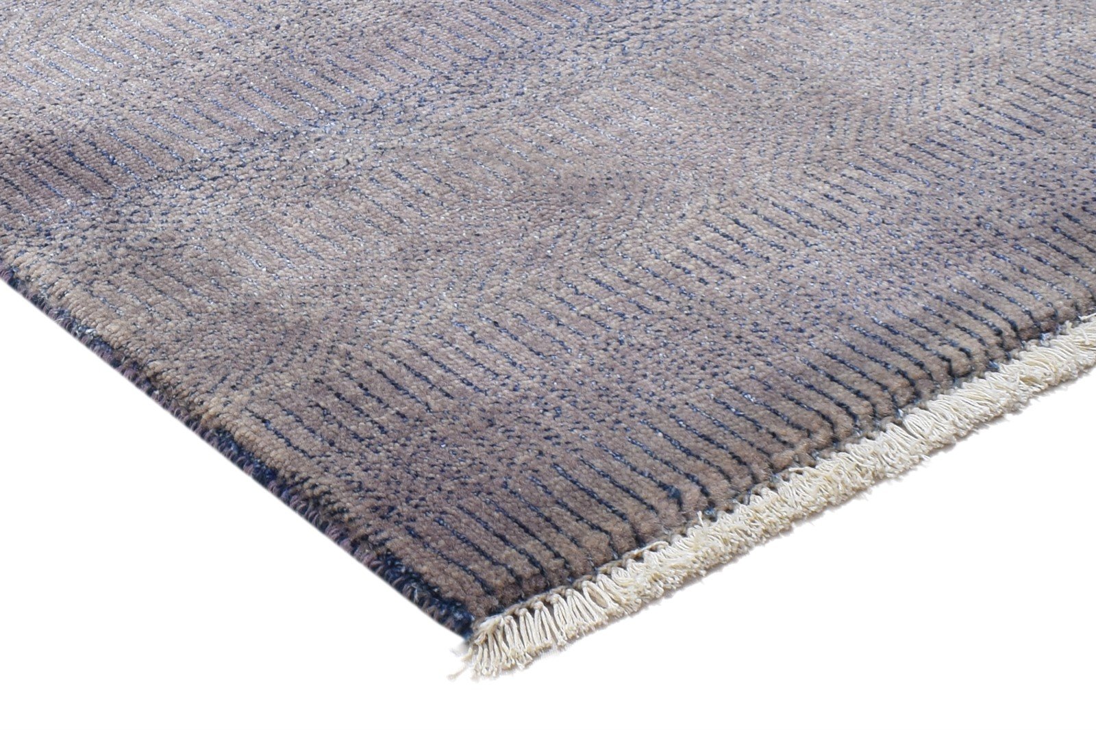 Wool / Silk Chocolate Rug 2X3 Modern Hand Knotted Grass Trellis Small Rug   7864196890773