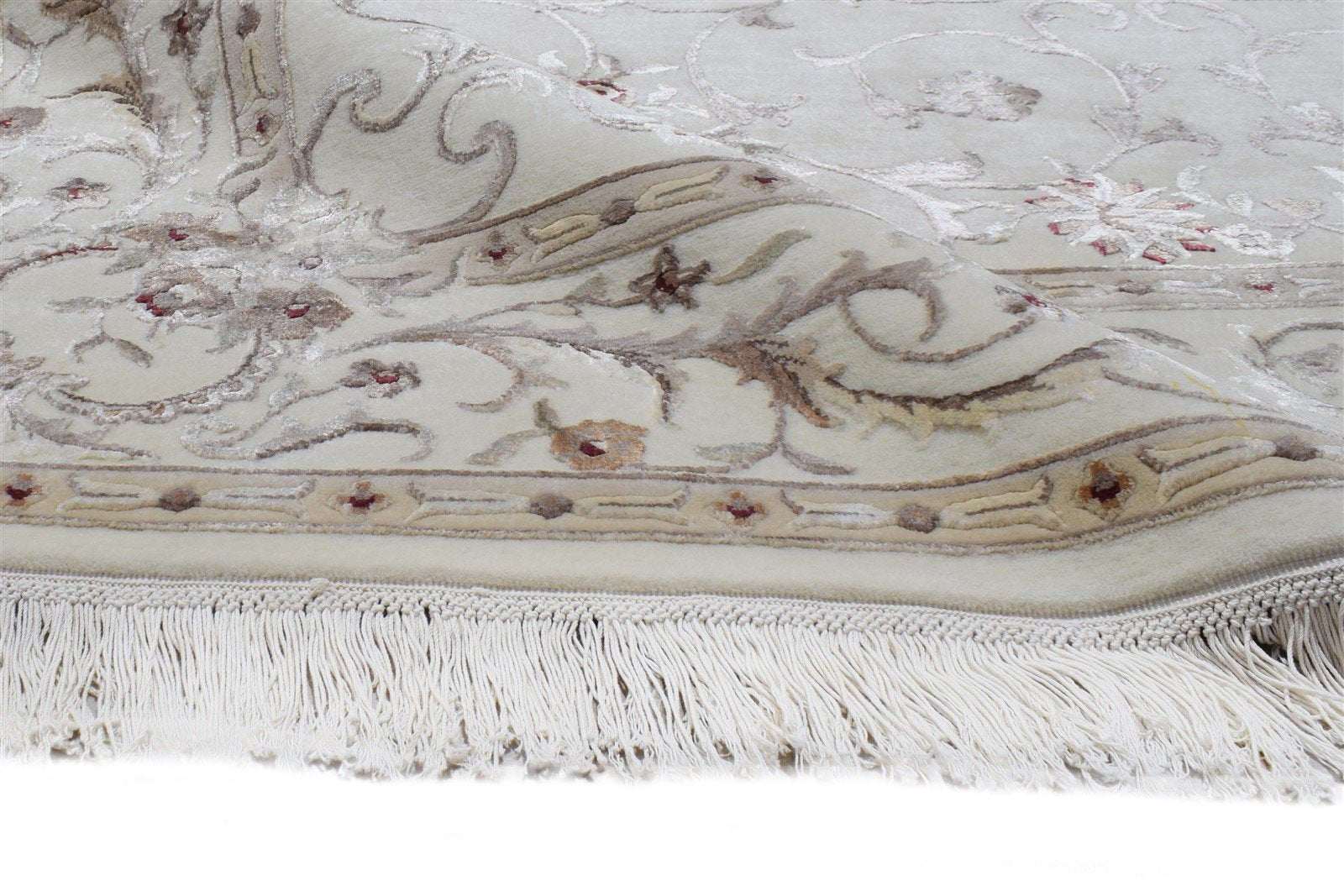 Wool / Silk Cream Rug 6X8 Persien Hand Knotted Abbuson Oriental Room Size   7865127731349
