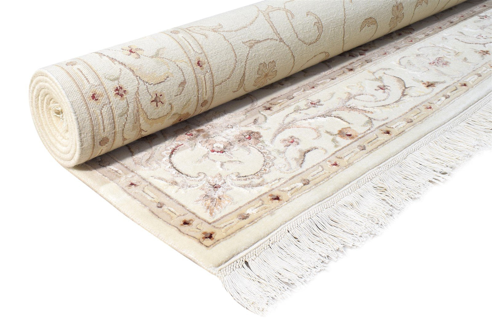 Wool / Silk Cream Rug 6X8 Persien Hand Knotted Abbuson Oriental Room Size   7865127731349