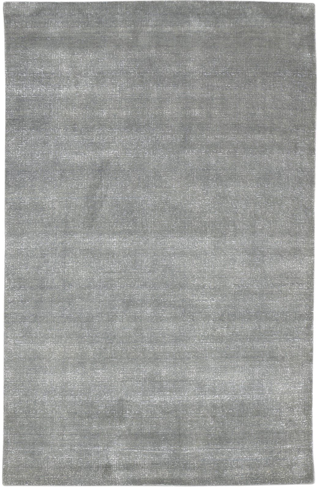 Wool Silk Dark Grey Rug 5X8 Modern Jacquard Loom Scandinavian Solid Room Size   7864145051797