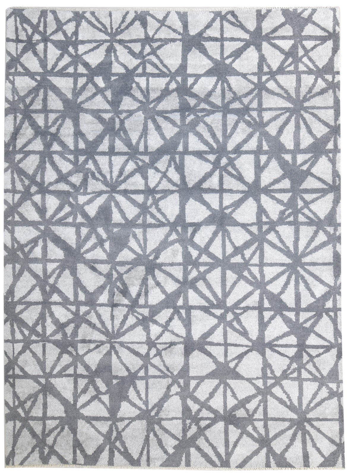 Wool / Silk Dark Grey Rug 9X12 Modern Hand Knotted Scandinavian Abstract Large   7864968183957