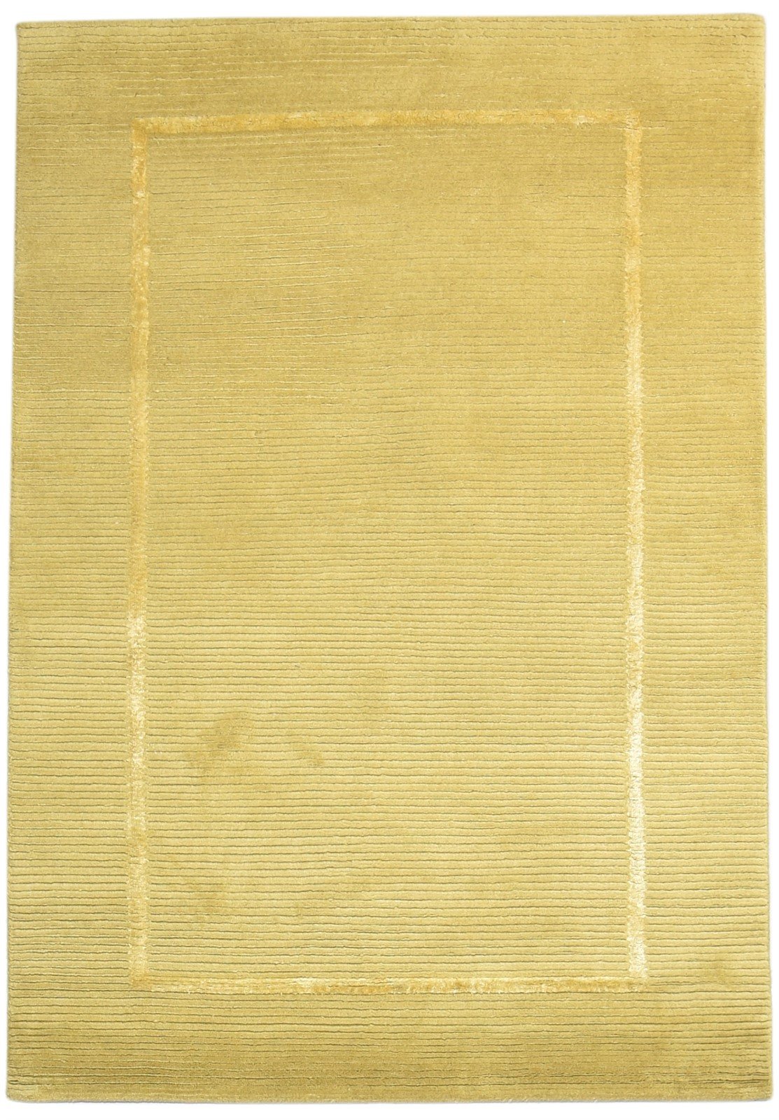 Wool / Silk Green Rug 4X6 Modern Hand Knotted Scandinavian Bordered Room Size   7865107710101
