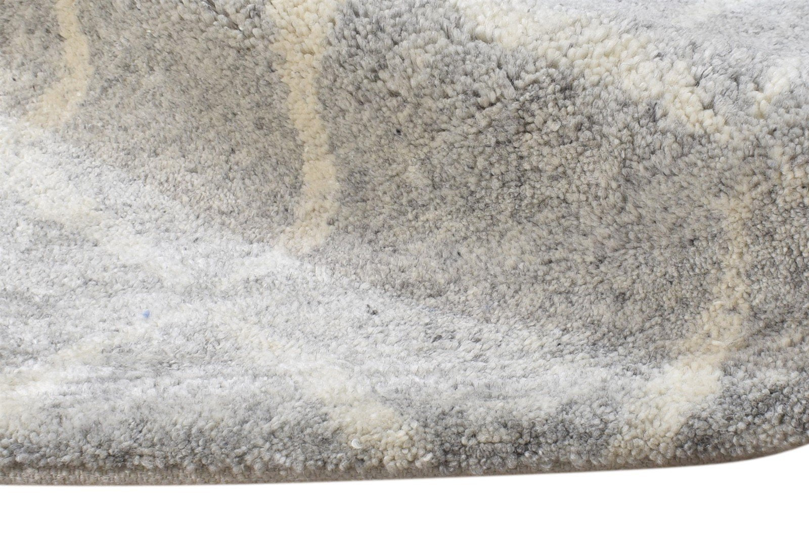 Wool Silk Grey Rug 2' X 3' Shag Hand Knotted Moroccan Diamond Small Carpet   7864623235221