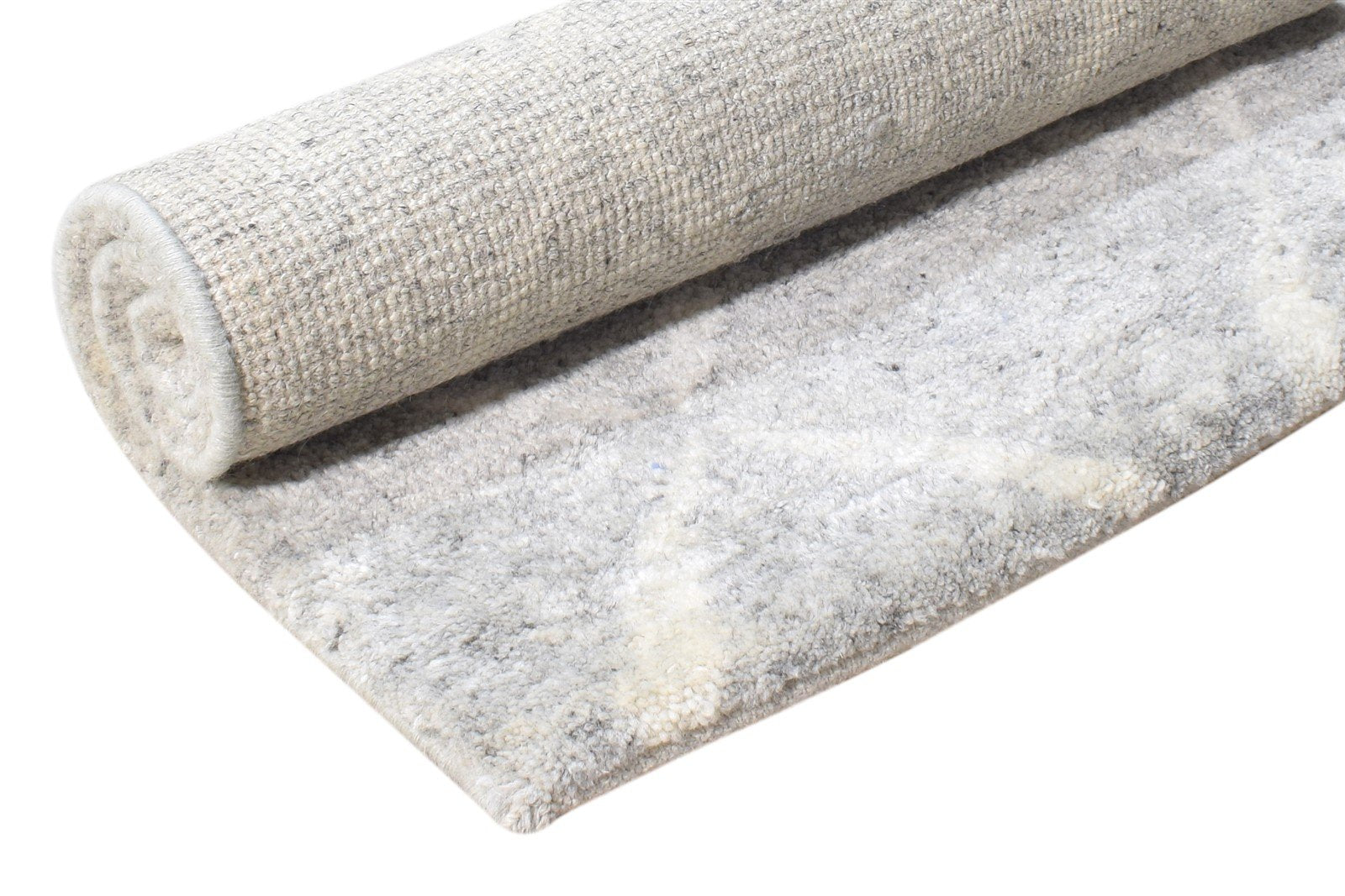 Wool Silk Grey Rug 2' X 3' Shag Hand Knotted Moroccan Diamond Small Carpet   7864623235221