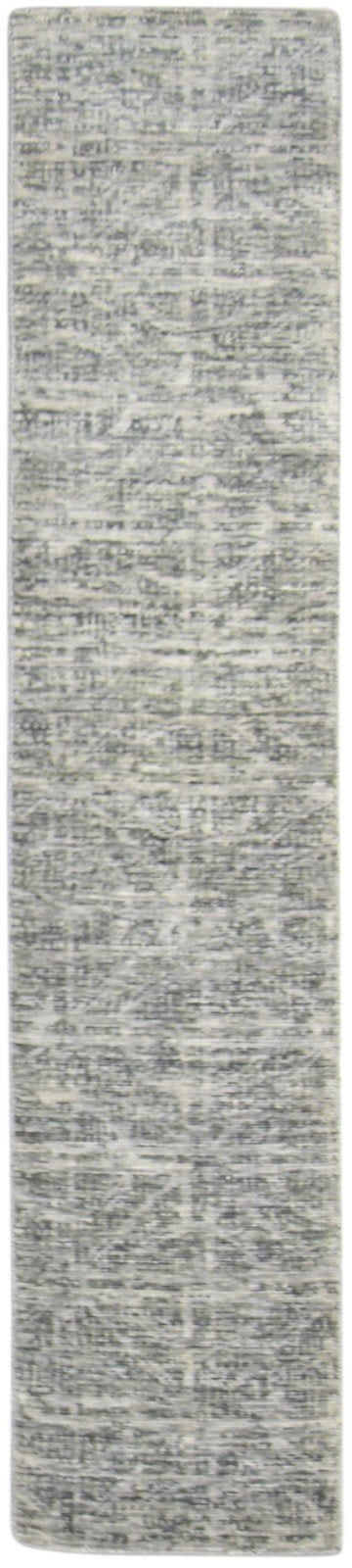 Wool Silk Grey Rug 2' X 8' Modern Jacquard Loom French Damask Small Runner   7864146755733
