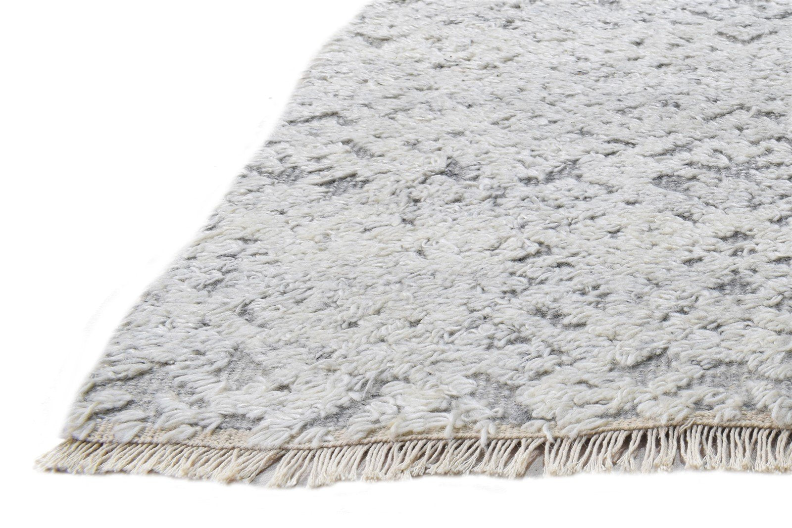 Wool / Silk Grey Rug 2X3 Modern Hand Knotted Scandinavian Geometric Small   7865143820437