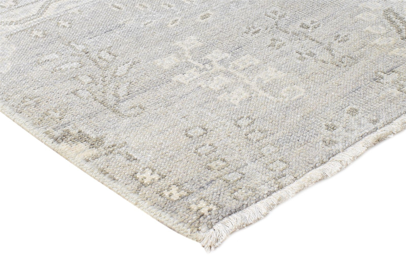 Wool Silk Grey Rug 2X3 Persian Hand Knotted Sarouk-Indian Oriental Small Carpet   7865155027093