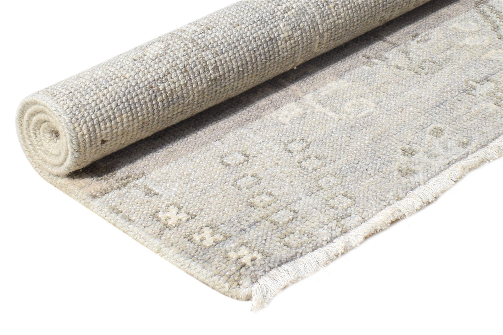 Wool Silk Grey Rug 2X3 Persian Hand Knotted Sarouk-Indian Oriental Small Carpet   7865155027093