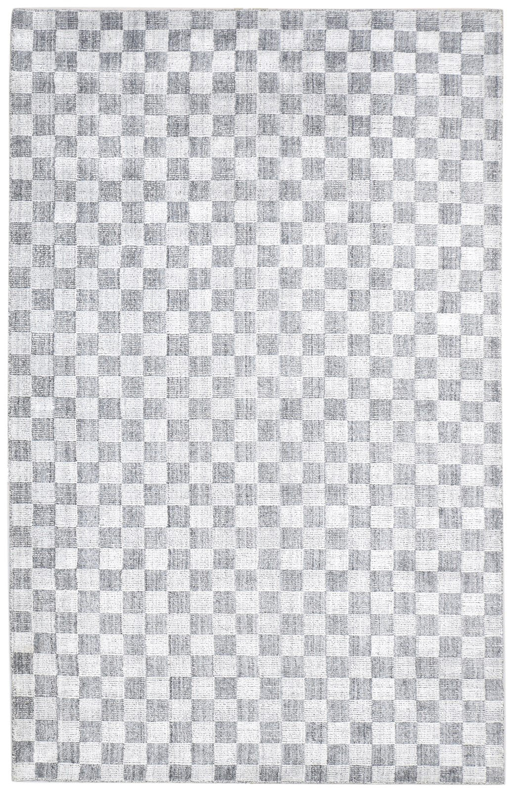 Wool / Silk Grey Rug 5X8 Modern Handloom Scandinavian Geometric Room Size   7864156717205