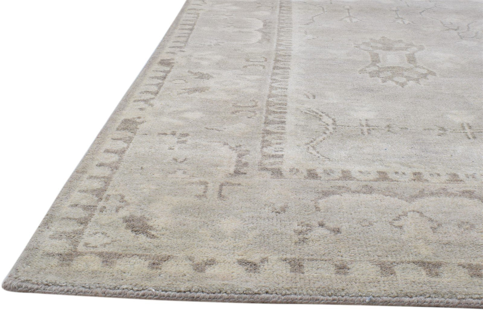 Wool Silk Grey Rug 8' X 10' Persian Hand Knotted Oushak Oriental Large Carpet   7860689207445