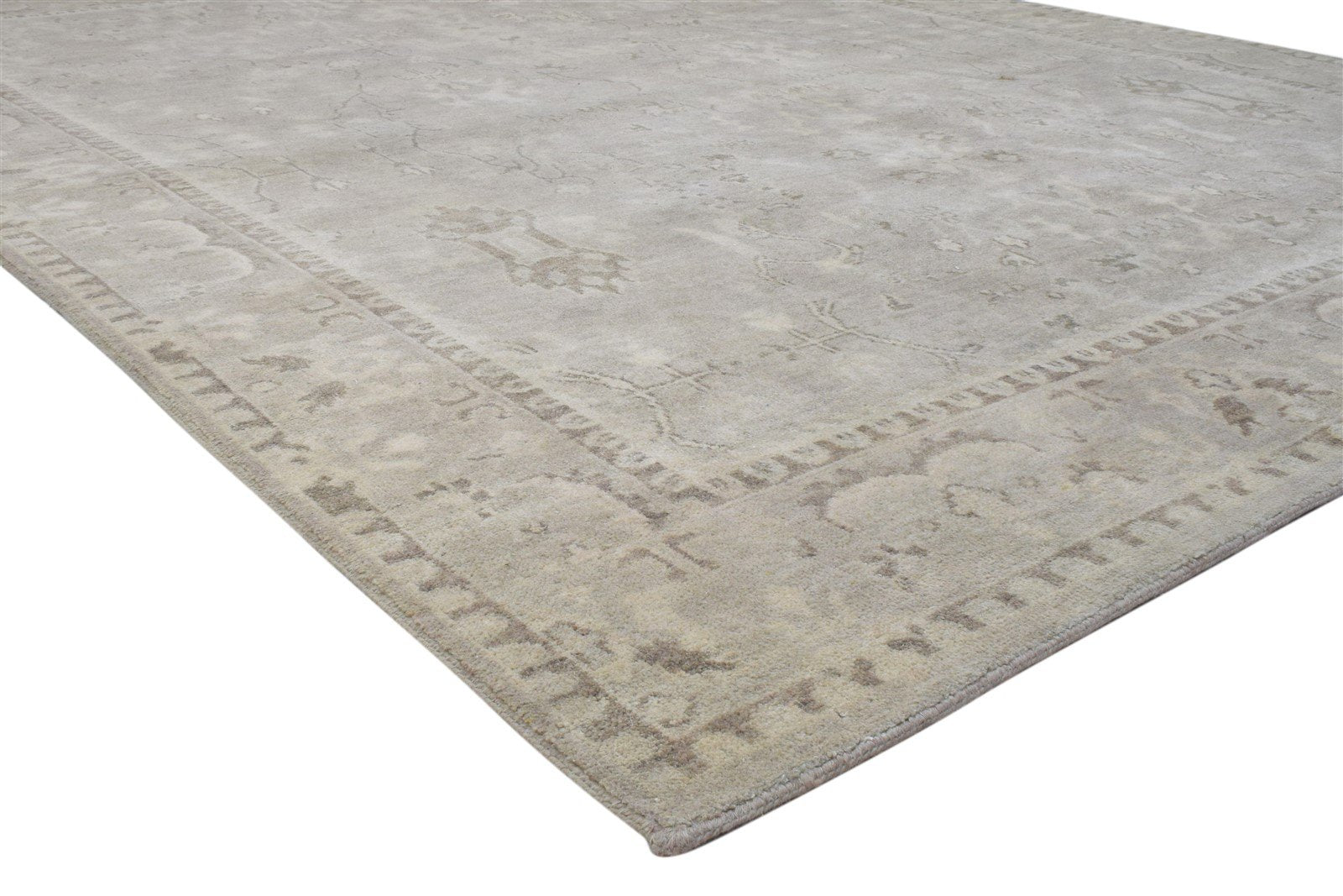 Rochell Wool Silk Grey Rug 8' X 10' Persian Hand Knotted Oushak Oriental   7860689207445