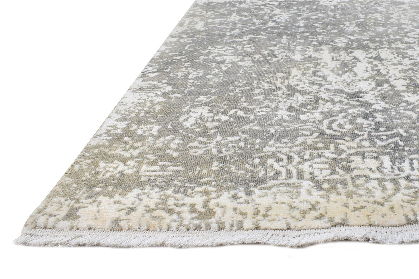 Wool / Silk Grey Rug 8X10 Modern Hand Knotted American Abstract Large Carpet   7865106006165